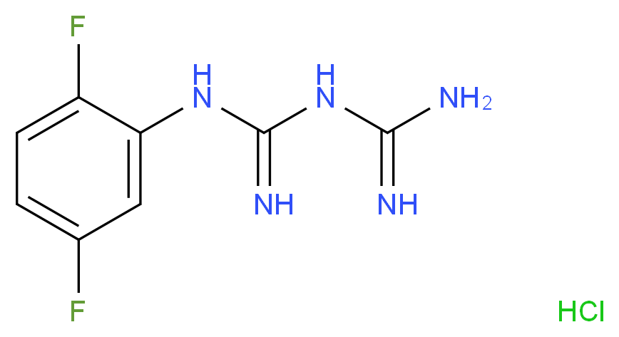 1-carbamimidamido-N-(2,5-difluorophenyl)methanimidamide hydrochloride_分子结构_CAS_66088-53-7