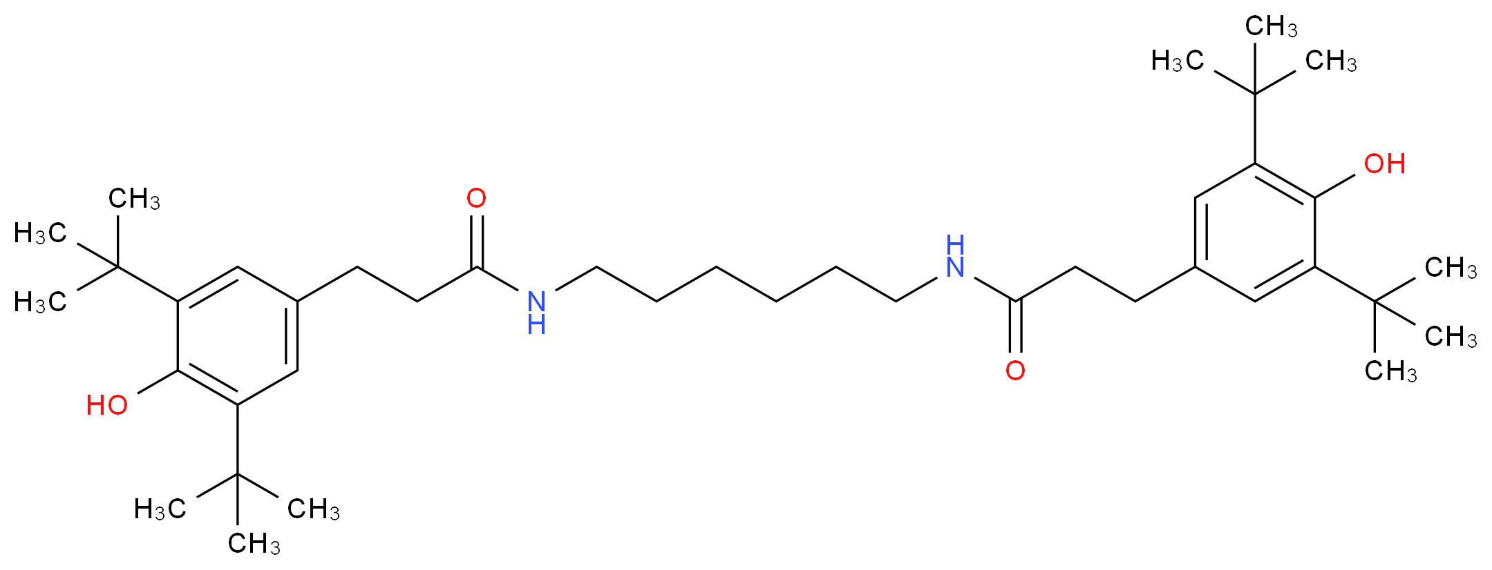 N,N'-(Hexane-1,6-diyl)bis(3-(3,5-di-tert-butyl-4-hydroxyphenyl)propanamide)_分子结构_CAS_23128-74-7)