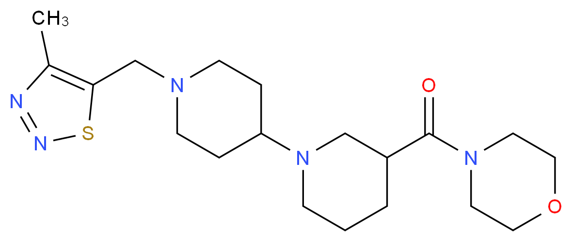 1'-[(4-methyl-1,2,3-thiadiazol-5-yl)methyl]-3-(morpholin-4-ylcarbonyl)-1,4'-bipiperidine_分子结构_CAS_)