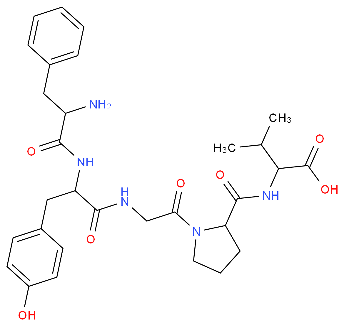 2-[(1-{2-[2-(2-amino-3-phenylpropanamido)-3-(4-hydroxyphenyl)propanamido]acetyl}pyrrolidin-2-yl)formamido]-3-methylbutanoic acid_分子结构_CAS_85679-70-5