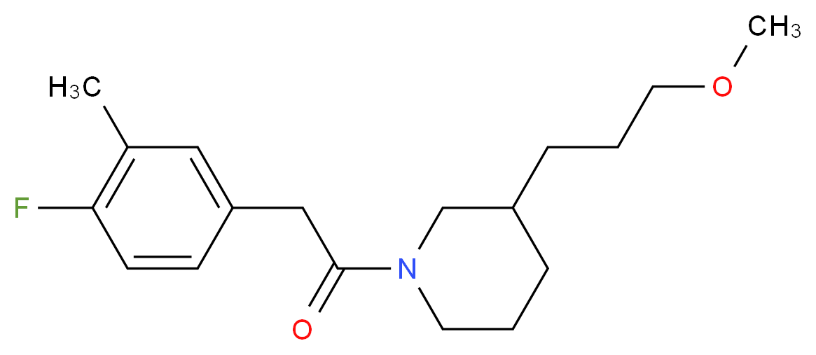 1-[(4-fluoro-3-methylphenyl)acetyl]-3-(3-methoxypropyl)piperidine_分子结构_CAS_)
