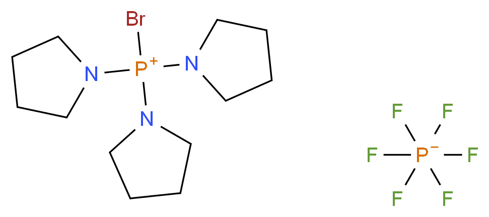 bromotris(pyrrolidin-1-yl)phosphanium; hexafluoro-$l^{5}-phosphanuide_分子结构_CAS_132705-51-2