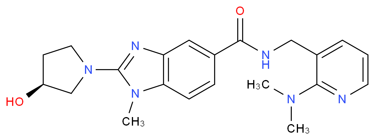 N-{[2-(dimethylamino)pyridin-3-yl]methyl}-2-[(3S)-3-hydroxypyrrolidin-1-yl]-1-methyl-1H-benzimidazole-5-carboxamide_分子结构_CAS_)