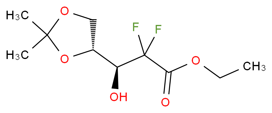 ethyl (3S)-3-[(4R)-2,2-dimethyl-1,3-dioxolan-4-yl]-2,2-difluoro-3-hydroxypropanoate_分子结构_CAS_95058-93-8