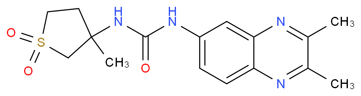 N-(2,3-dimethylquinoxalin-6-yl)-N'-(3-methyl-1,1-dioxidotetrahydro-3-thienyl)urea_分子结构_CAS_)