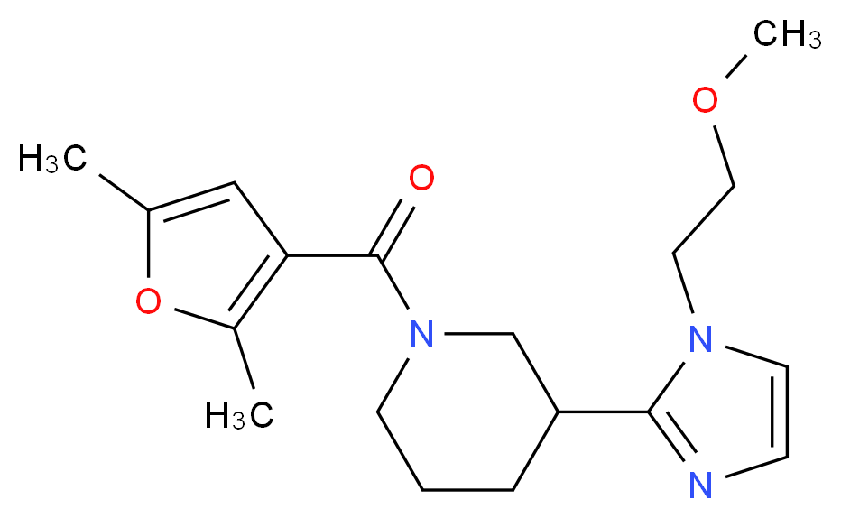 1-(2,5-dimethyl-3-furoyl)-3-[1-(2-methoxyethyl)-1H-imidazol-2-yl]piperidine_分子结构_CAS_)