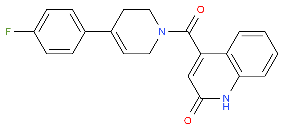 4-{[4-(4-fluorophenyl)-3,6-dihydro-1(2H)-pyridinyl]carbonyl}-2(1H)-quinolinone_分子结构_CAS_)