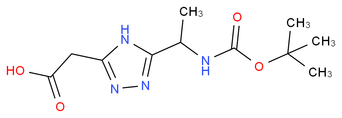 2-[5-(1-{[(tert-butoxy)carbonyl]amino}ethyl)-4H-1,2,4-triazol-3-yl]acetic acid_分子结构_CAS_938459-15-5