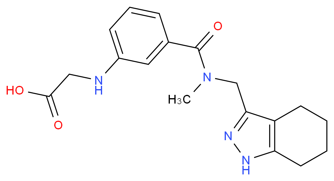 [(3-{[methyl(4,5,6,7-tetrahydro-1H-indazol-3-ylmethyl)amino]carbonyl}phenyl)amino]acetic acid_分子结构_CAS_)