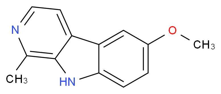 6-methoxy-1-methyl-9H-pyrido[3,4-b]indole_分子结构_CAS_3589-72-8