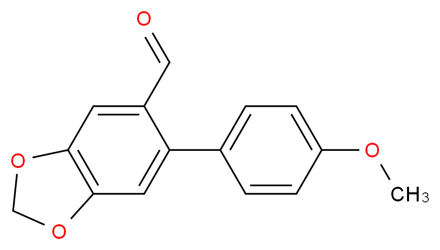 6-(4-Methoxyphenyl)-1,3-benzodioxole-5-carbaldehyde_分子结构_CAS_875854-00-5)