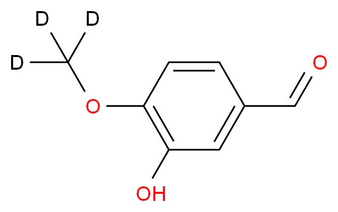 3-hydroxy-4-(<sup>2</sup>H<sub>3</sub>)methoxybenzaldehyde_分子结构_CAS_74495-73-1