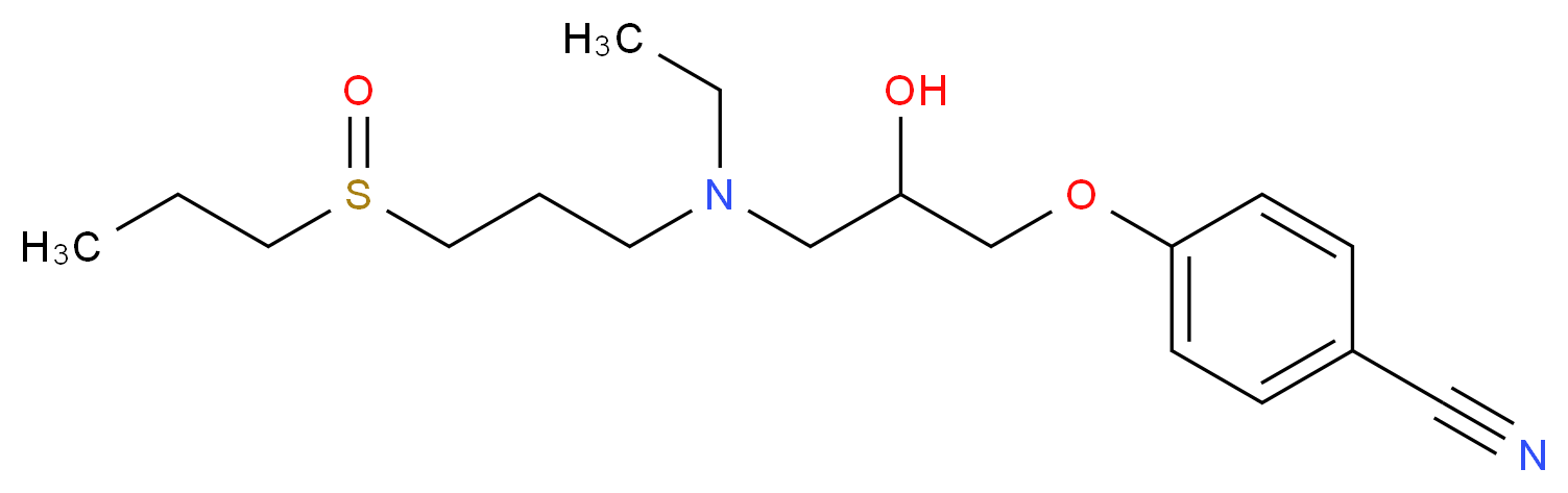 4-(3-{ethyl[3-(propane-1-sulfinyl)propyl]amino}-2-hydroxypropoxy)benzonitrile_分子结构_CAS_123955-10-2