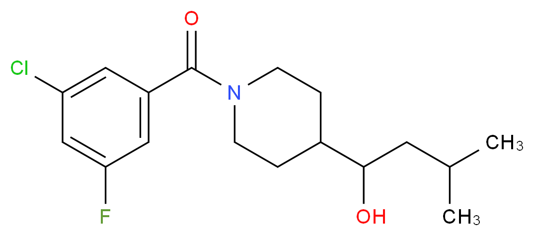 1-[1-(3-chloro-5-fluorobenzoyl)-4-piperidinyl]-3-methyl-1-butanol_分子结构_CAS_)