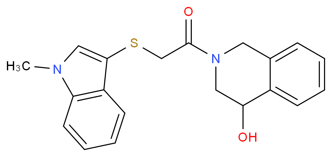 2-{[(1-methyl-1H-indol-3-yl)thio]acetyl}-1,2,3,4-tetrahydroisoquinolin-4-ol_分子结构_CAS_)