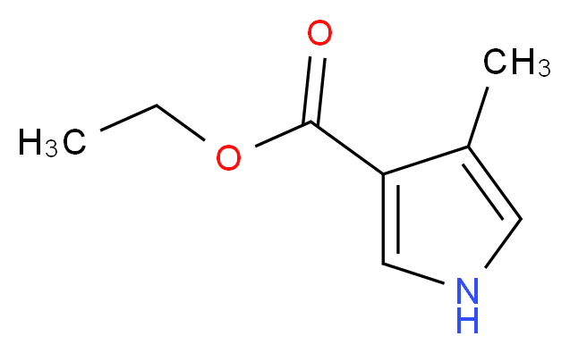 4-甲基吡咯-3-甲酸乙酯_分子结构_CAS_2199-49-7)