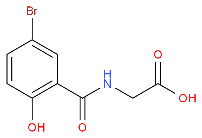2-[(5-bromo-2-hydroxyphenyl)formamido]acetic acid_分子结构_CAS_69507-30-8