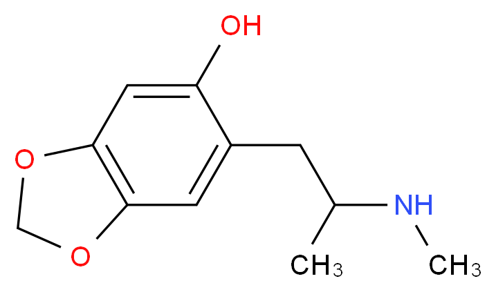 6-[2-(methylamino)propyl]-2H-1,3-benzodioxol-5-ol_分子结构_CAS_138808-79-4