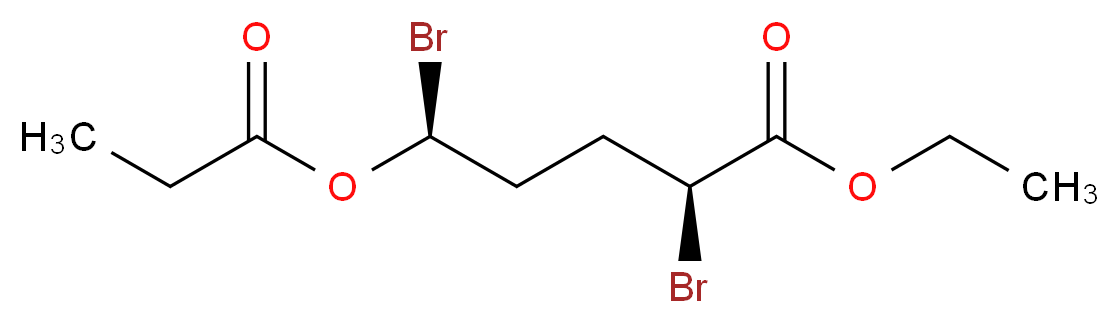ethyl (2S,5S)-2,5-dibromo-5-(propanoyloxy)pentanoate_分子结构_CAS_869-10-3