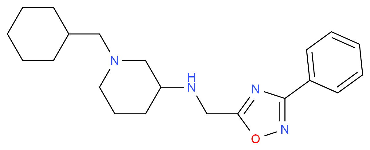 1-(cyclohexylmethyl)-N-[(3-phenyl-1,2,4-oxadiazol-5-yl)methyl]-3-piperidinamine_分子结构_CAS_)