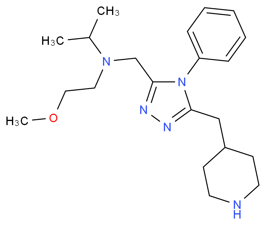 N-(2-methoxyethyl)-N-{[4-phenyl-5-(piperidin-4-ylmethyl)-4H-1,2,4-triazol-3-yl]methyl}propan-2-amine_分子结构_CAS_)