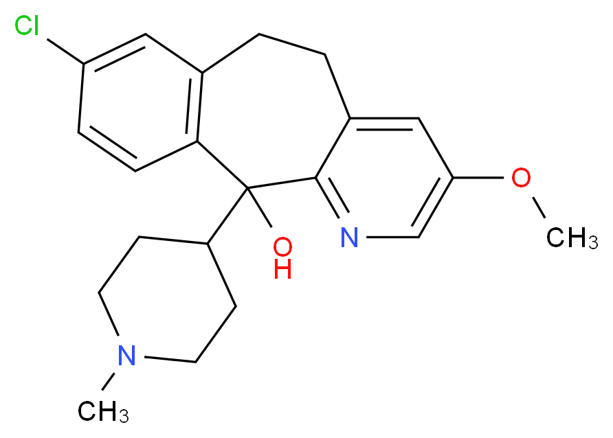 8-Chloro-3-methoxy-11-(1-methyl-4-piperidinyl)-6,11-dihydro-5H-benzo[5,6]-cyclohepta[1,2-b]pyridin-11-ol_分子结构_CAS_165739-71-9)