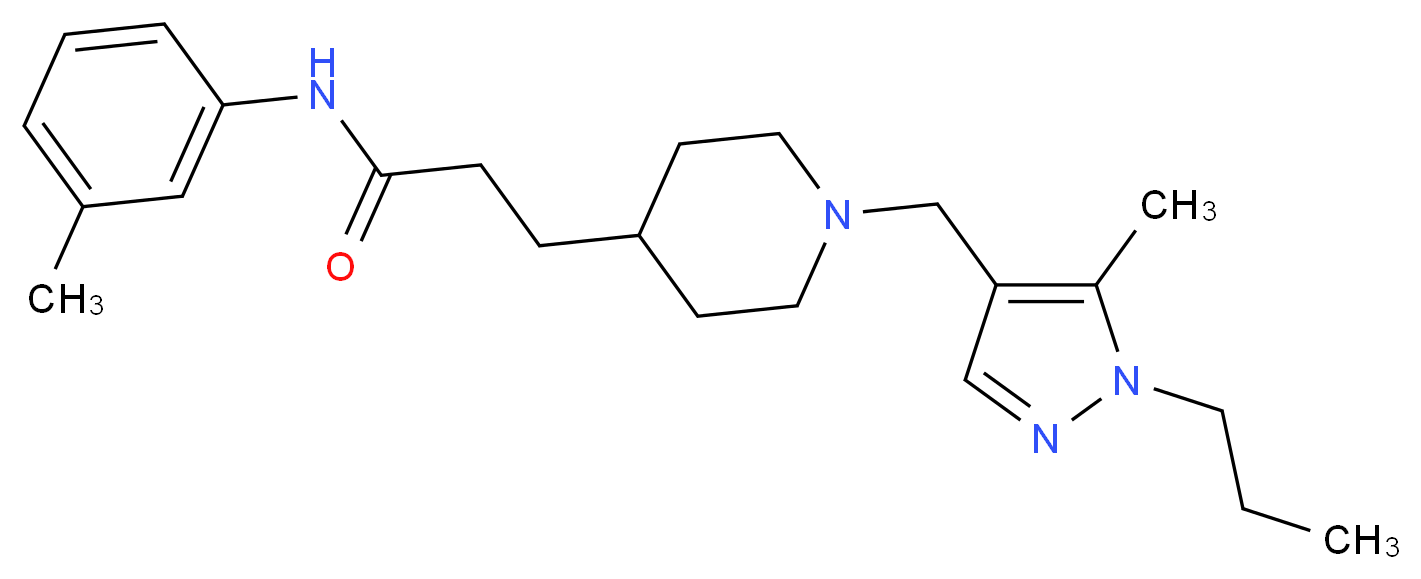 N-(3-methylphenyl)-3-{1-[(5-methyl-1-propyl-1H-pyrazol-4-yl)methyl]-4-piperidinyl}propanamide_分子结构_CAS_)