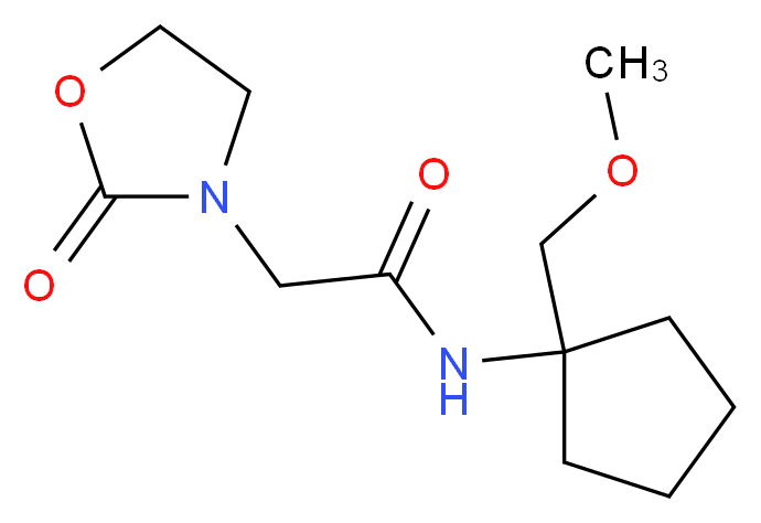 N-[1-(methoxymethyl)cyclopentyl]-2-(2-oxo-1,3-oxazolidin-3-yl)acetamide_分子结构_CAS_)