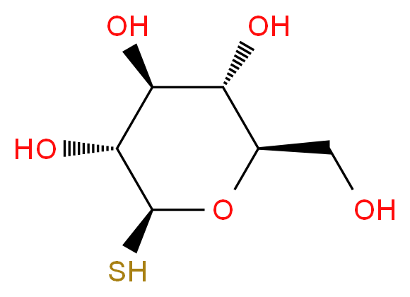 (2R,3S,4S,5R,6S)-2-(hydroxymethyl)-6-sulfanyloxane-3,4,5-triol_分子结构_CAS_10593-29-0