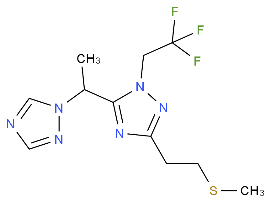 3-[2-(methylthio)ethyl]-5-[1-(1H-1,2,4-triazol-1-yl)ethyl]-1-(2,2,2-trifluoroethyl)-1H-1,2,4-triazole_分子结构_CAS_)