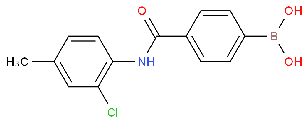 4-(2-氯-4-甲基苯基氨甲酰基)苯硼酸_分子结构_CAS_913835-39-9)