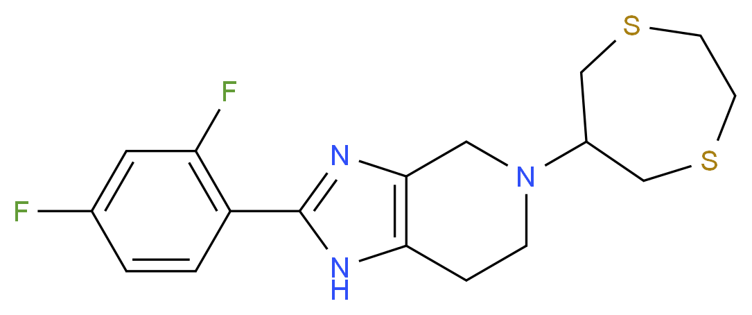 2-(2,4-difluorophenyl)-5-(1,4-dithiepan-6-yl)-4,5,6,7-tetrahydro-1H-imidazo[4,5-c]pyridine_分子结构_CAS_)
