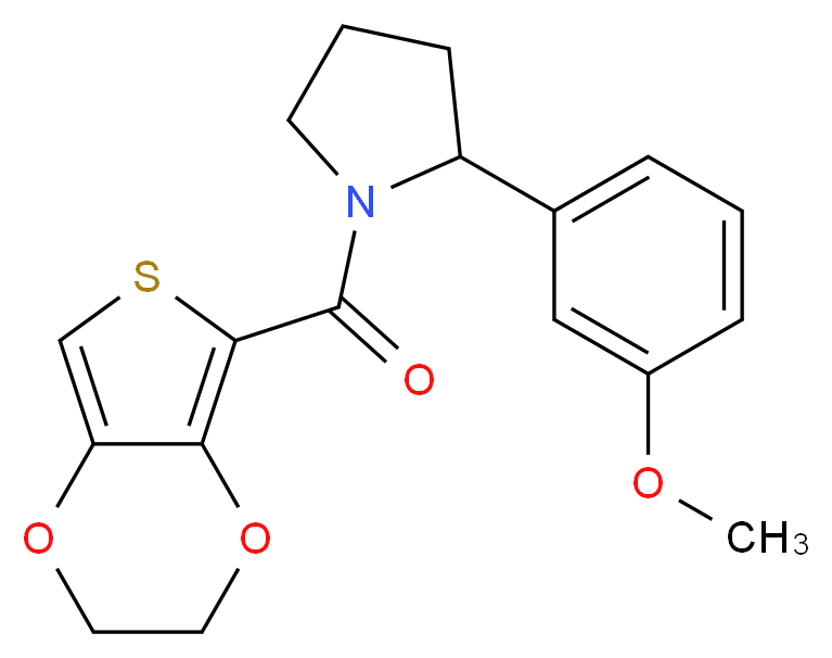 1-(2,3-dihydrothieno[3,4-b][1,4]dioxin-5-ylcarbonyl)-2-(3-methoxyphenyl)pyrrolidine_分子结构_CAS_)