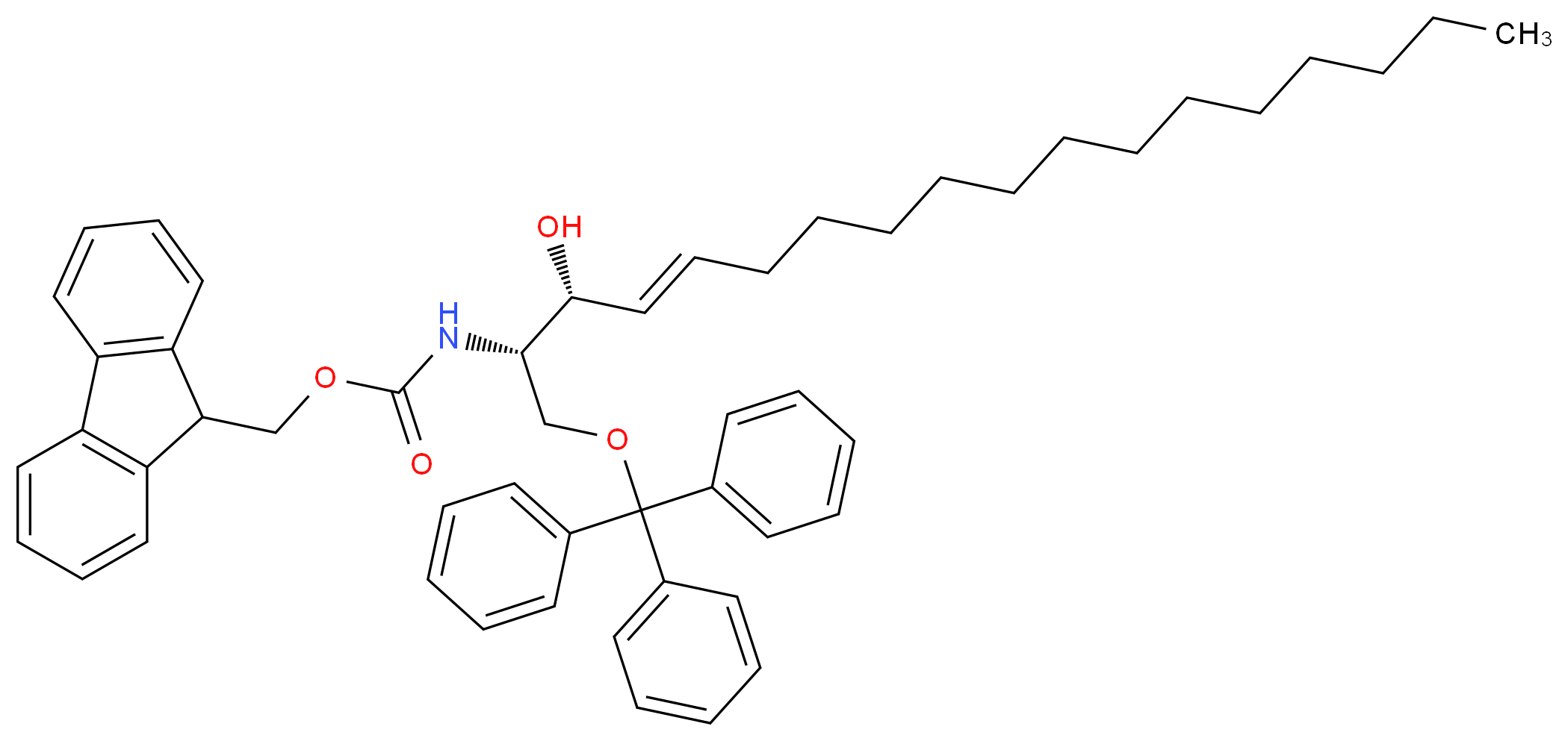 Fmoc-1-triphenylmethyl-4-octadecen-1,3-diol_分子结构_CAS_676485-56-6)