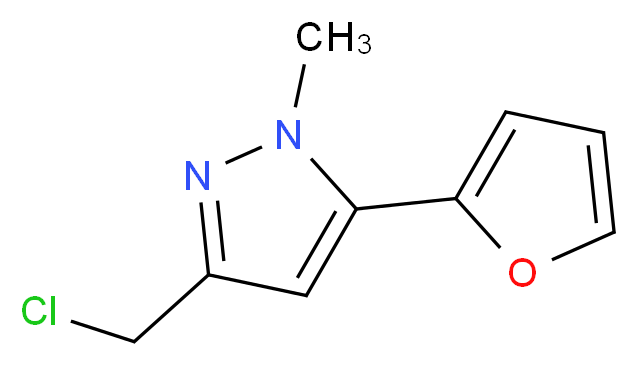 3-(chloromethyl)-5-(2-furyl)-1-methyl-1H-pyrazole_分子结构_CAS_876316-48-2)
