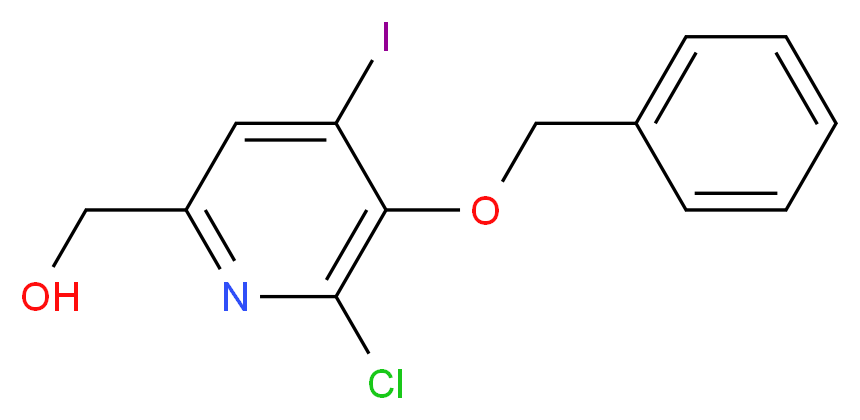 [5-(benzyloxy)-6-chloro-4-iodopyridin-2-yl]methanol_分子结构_CAS_1186405-17-3