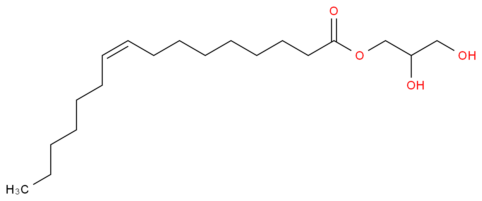 1-Monopalmitoleoyl-rac-glycerol_分子结构_CAS_37515-61-0)