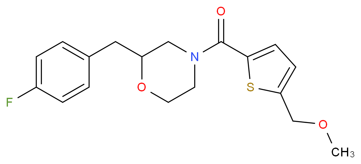 2-(4-fluorobenzyl)-4-{[5-(methoxymethyl)-2-thienyl]carbonyl}morpholine_分子结构_CAS_)