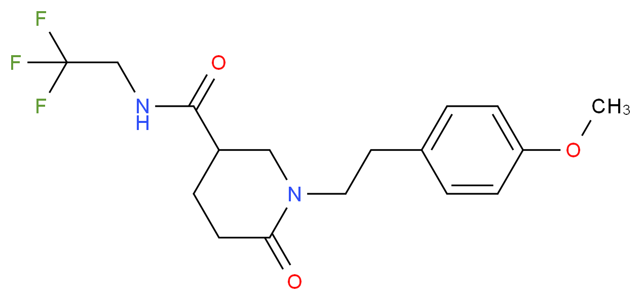 1-[2-(4-methoxyphenyl)ethyl]-6-oxo-N-(2,2,2-trifluoroethyl)-3-piperidinecarboxamide_分子结构_CAS_)