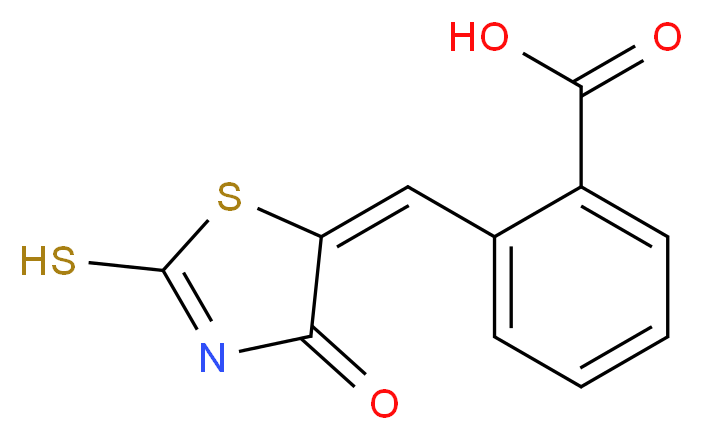 2-[(E)-(2-Mercapto-4-oxo-1,3-thiazol-5(4H)-ylidene)methyl]benzoic acid_分子结构_CAS_56661-83-7)