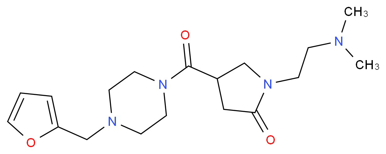 1-[2-(dimethylamino)ethyl]-4-{[4-(2-furylmethyl)-1-piperazinyl]carbonyl}-2-pyrrolidinone_分子结构_CAS_)