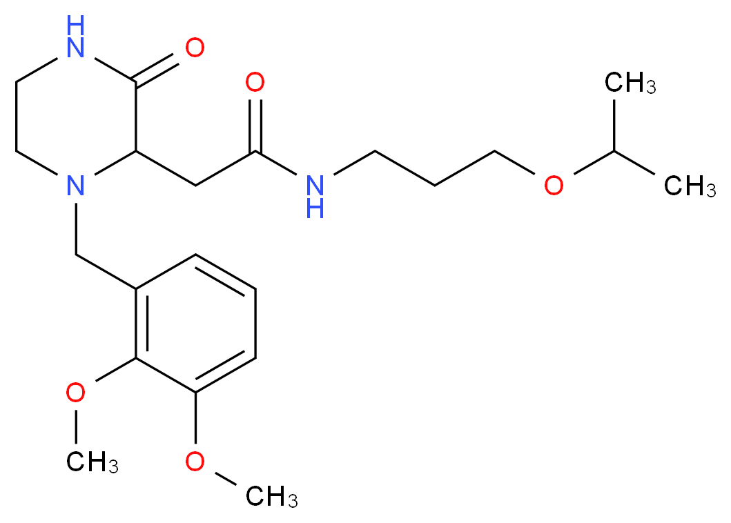 2-[1-(2,3-dimethoxybenzyl)-3-oxo-2-piperazinyl]-N-(3-isopropoxypropyl)acetamide_分子结构_CAS_)