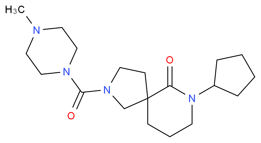 7-cyclopentyl-2-[(4-methylpiperazin-1-yl)carbonyl]-2,7-diazaspiro[4.5]decan-6-one_分子结构_CAS_)