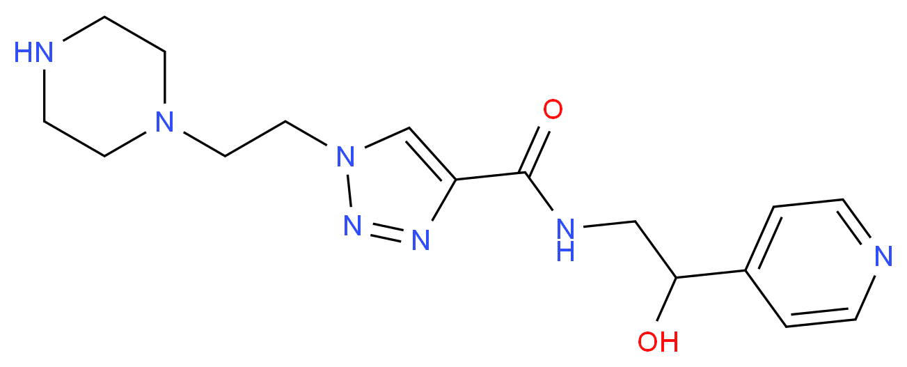 N-(2-hydroxy-2-pyridin-4-ylethyl)-1-(2-piperazin-1-ylethyl)-1H-1,2,3-triazole-4-carboxamide_分子结构_CAS_)