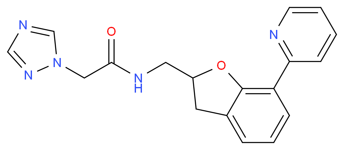 N-{[7-(2-pyridinyl)-2,3-dihydro-1-benzofuran-2-yl]methyl}-2-(1H-1,2,4-triazol-1-yl)acetamide_分子结构_CAS_)