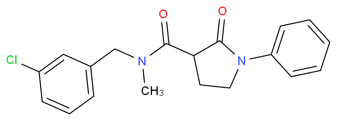 N-(3-chlorobenzyl)-N-methyl-2-oxo-1-phenyl-3-pyrrolidinecarboxamide_分子结构_CAS_)