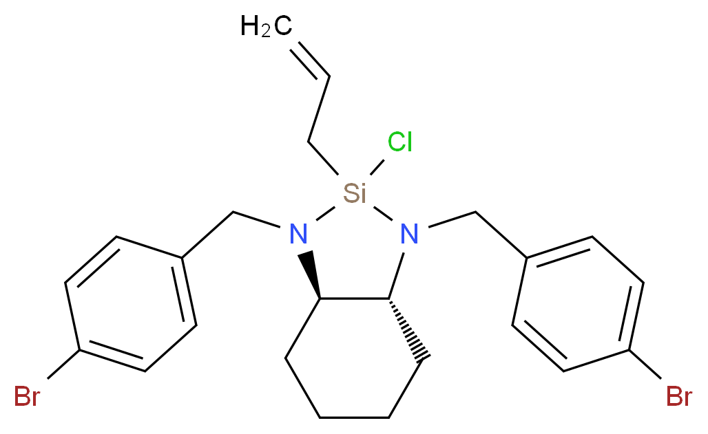 (R,R)-1,3-双[(4-溴苯基)甲基]-2-氯八氢-2-烯丙基-1H-1,3,2-苯并二氮杂噻咯_分子结构_CAS_546084-25-7)