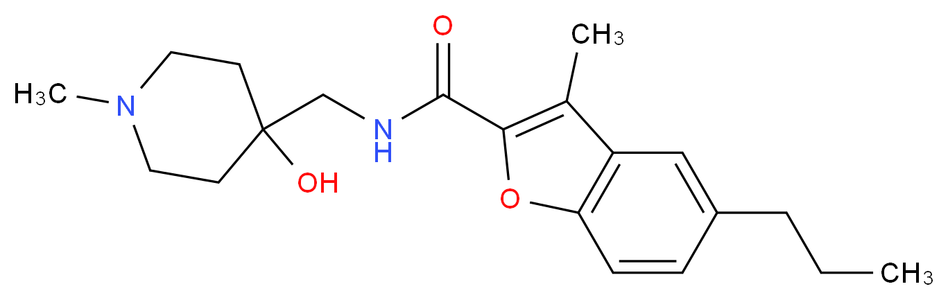 N-[(4-hydroxy-1-methyl-4-piperidinyl)methyl]-3-methyl-5-propyl-1-benzofuran-2-carboxamide_分子结构_CAS_)
