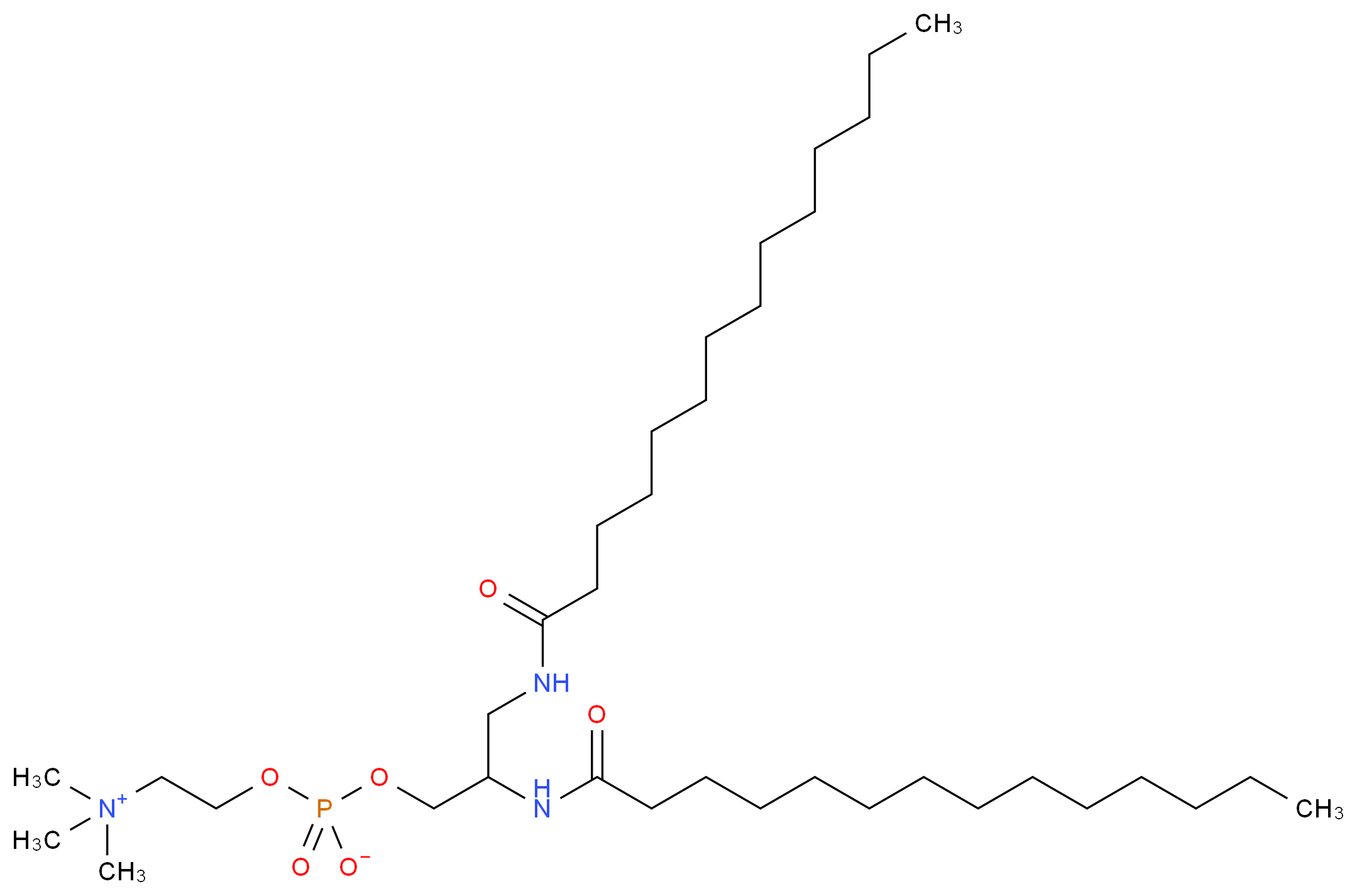 {2-[(2,3-ditetradecanamidopropyl phosphonato)oxy]ethyl}trimethylazanium_分子结构_CAS_108861-07-0