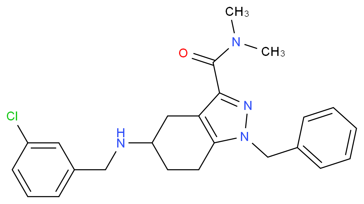 1-benzyl-5-[(3-chlorobenzyl)amino]-N,N-dimethyl-4,5,6,7-tetrahydro-1H-indazole-3-carboxamide_分子结构_CAS_)
